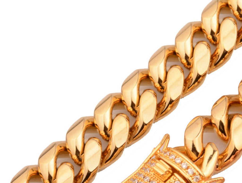 Men's Cuban Link Chain Necklace – Gold