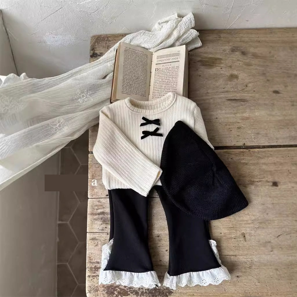 Girls' Ruffle-Trim Velvet Top or Flare Leggings - view 5