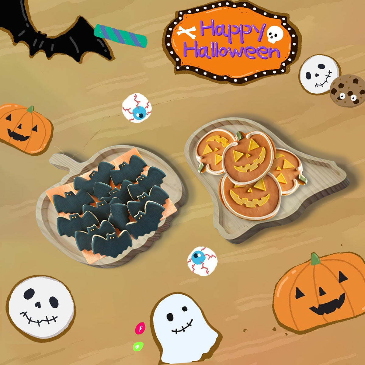 Wooden Halloween serving tray – view 6
