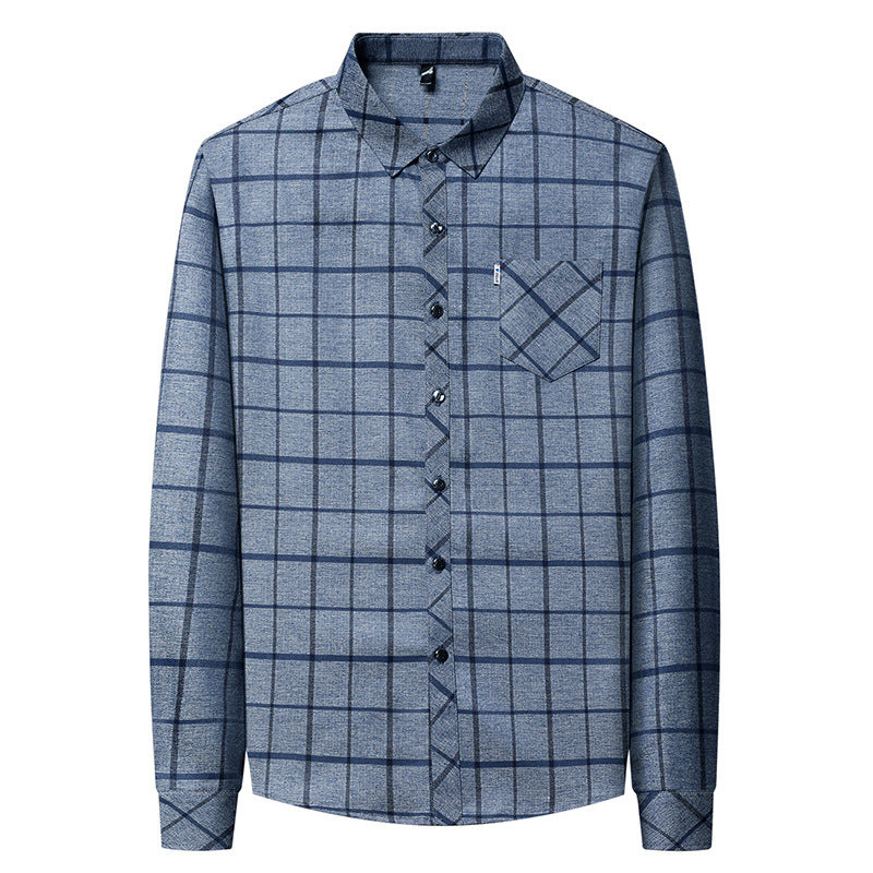 Men's Slim Fit Plaid Long Sleeve Shirt - view 3
