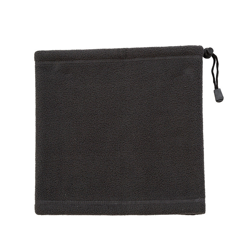 Fleece neck gaiter drawstring detail