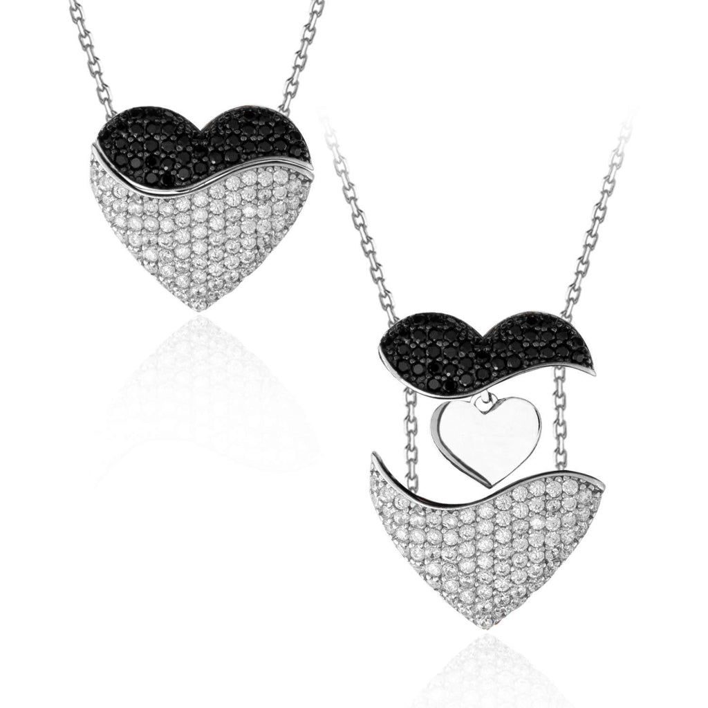 Angel Wings Heart Pendant Necklace - view 2
