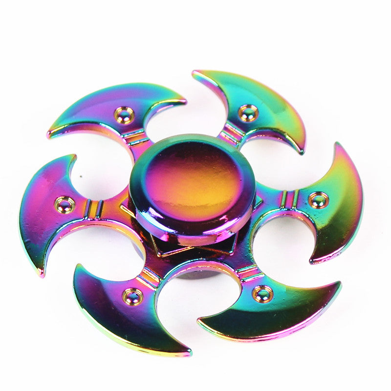 Colourful electroplated alloy six-axis fidget spinner – view 4