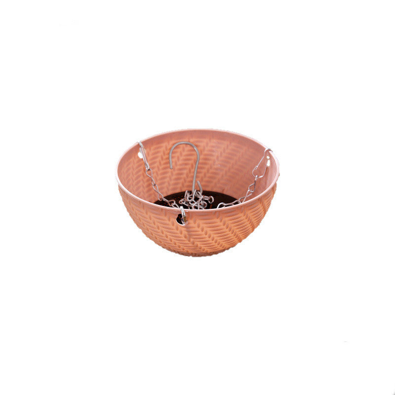 Hanging self-watering plastic flower pot – view 3