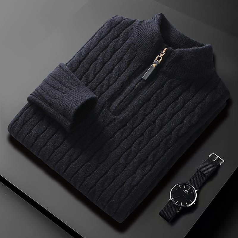 Men's Cable Knit Quarter Zip Sweater – view 1