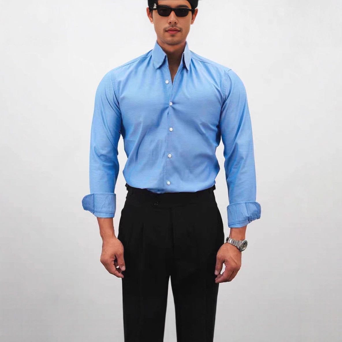 Men's Slim Fit Long Sleeve Dress Shirt - view 3