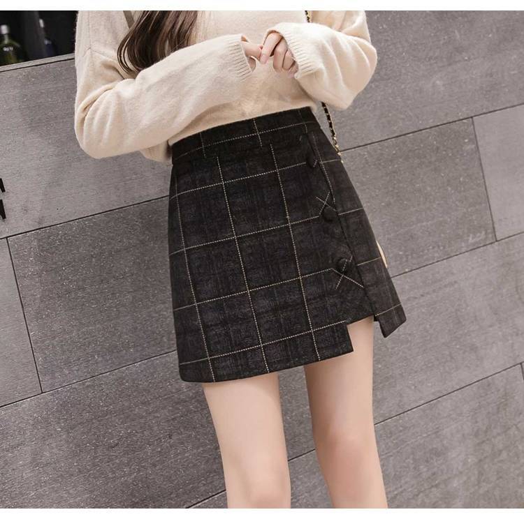 Women's Plaid Asymmetric Mini Skirt - view 5
