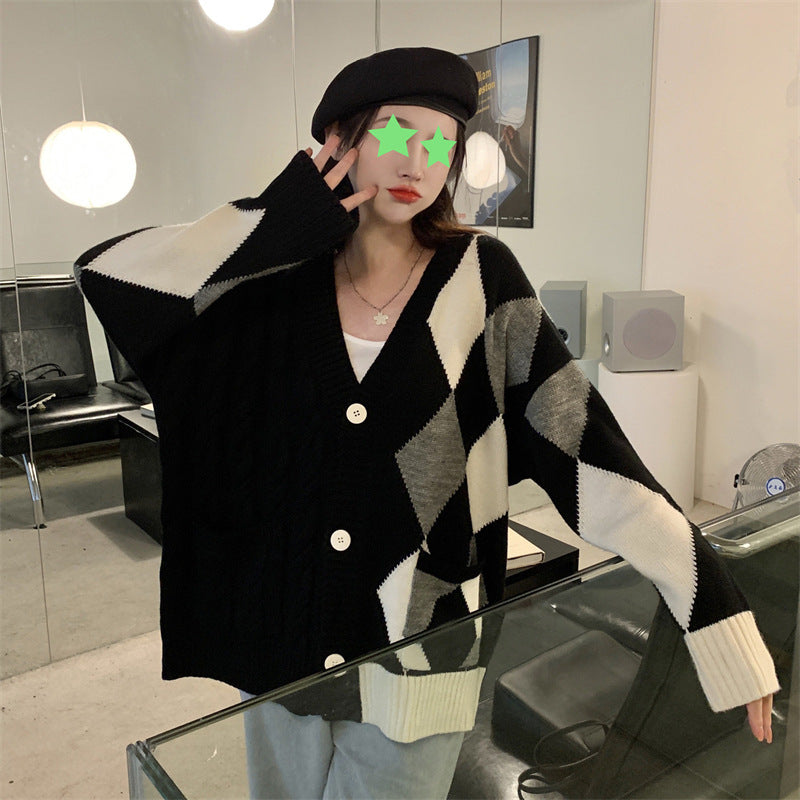 Argyle Knit Cardigan view 5