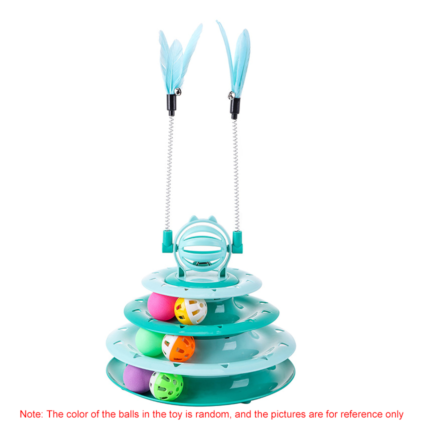 Green cat track tower with teaser rods