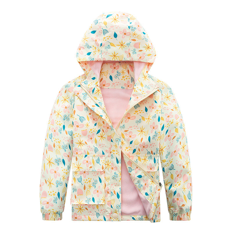 Kids' Fleece-Lined Rain Jacket – view 2