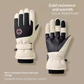 Winter fleece-lined touchscreen ski gloves