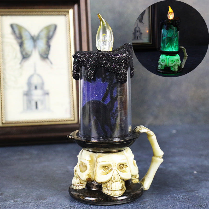 Pumpkin and skull LED candle lantern – view 8