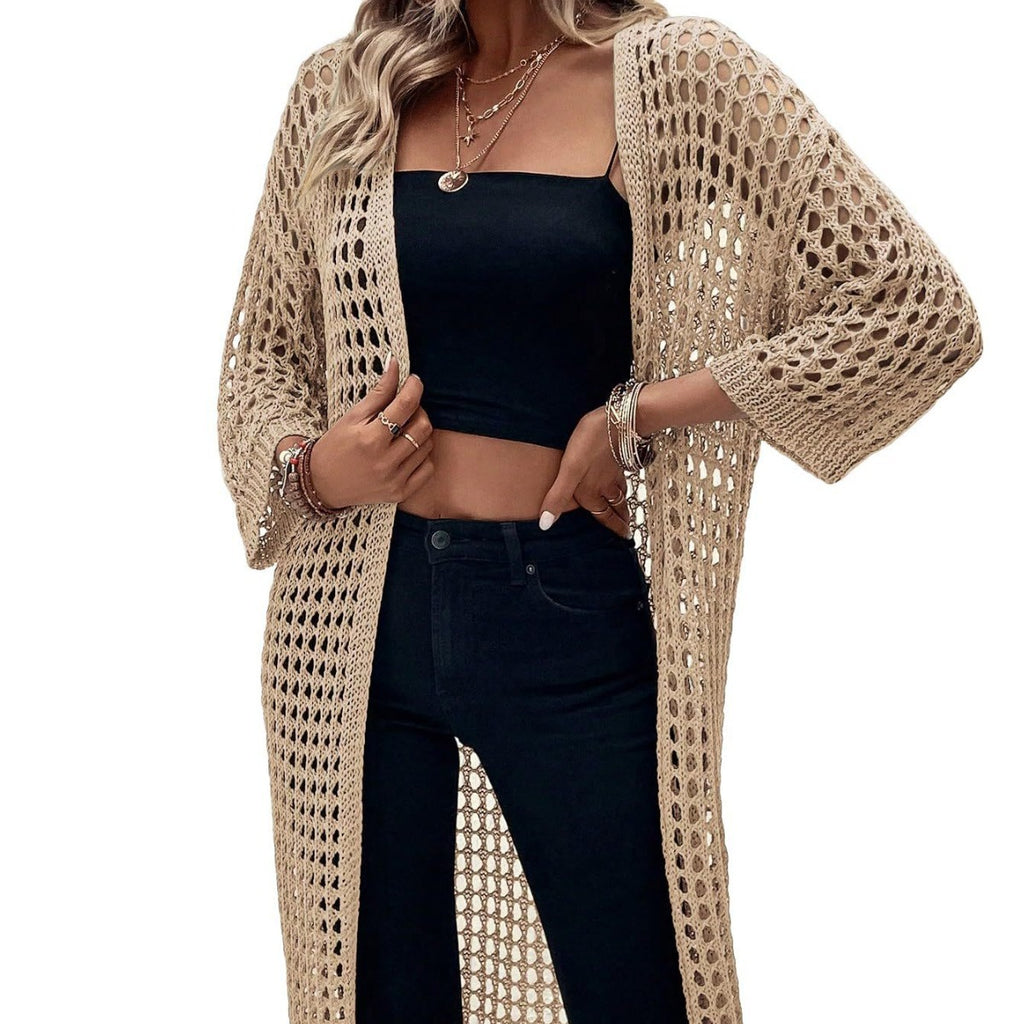 Women's Open-Knit Long Cardigan - view 4
