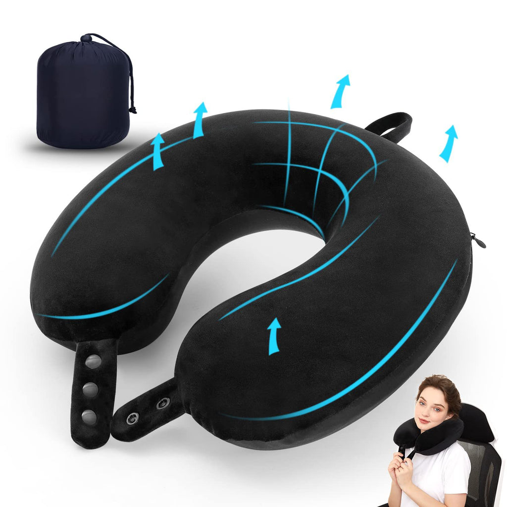U-shaped travel neck pillow memory foam side view