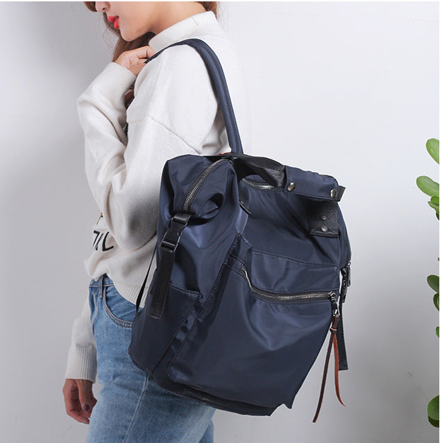 Blue teen laptop backpack in water-resistant nylon