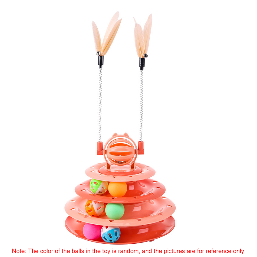 Pink cat track tower with teaser rods