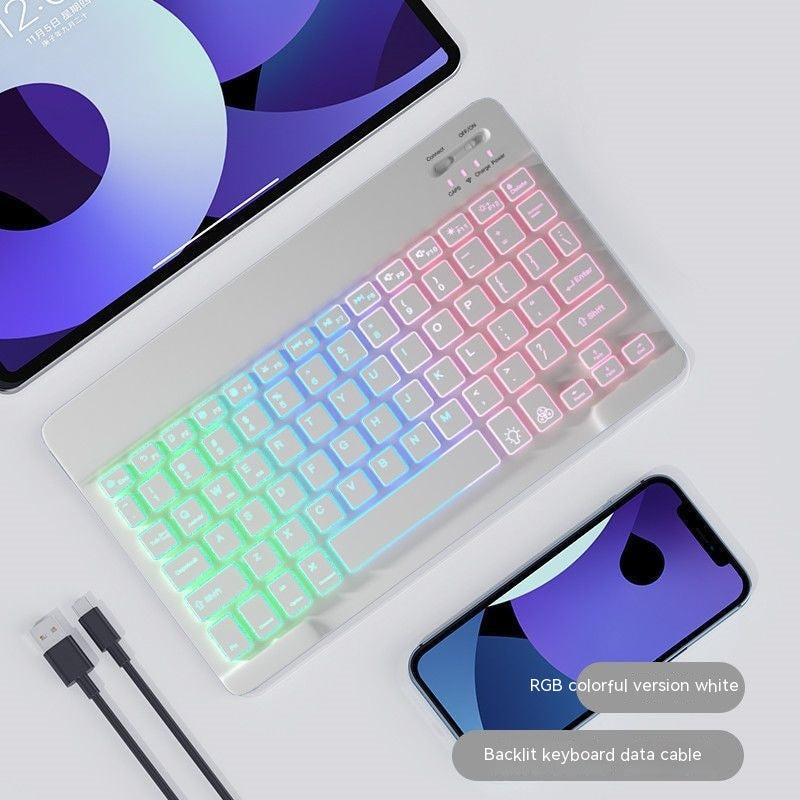 Colourful backlit wireless keyboard and mouse set