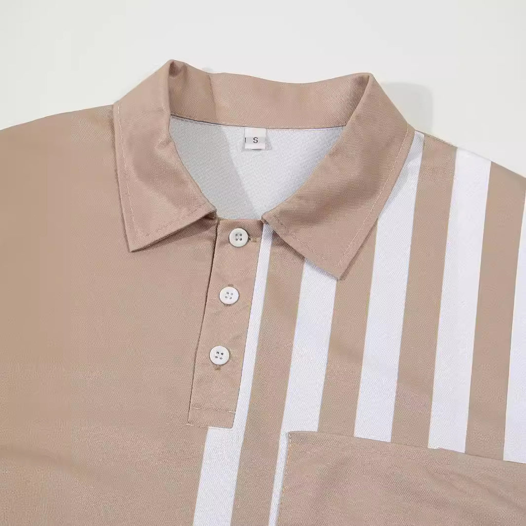 Men's Striped Short Sleeve Polo Shirt - view 2