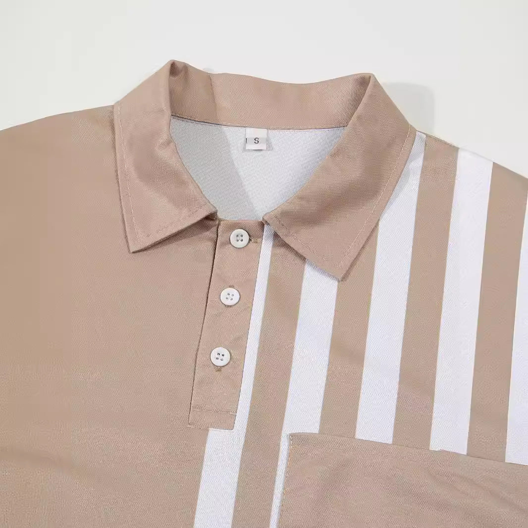 Men's Striped Short Sleeve Polo Shirt - view 2