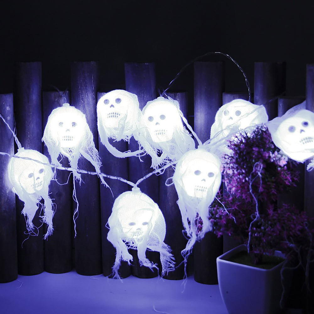 Skull ghost LED Halloween string lights – view 4