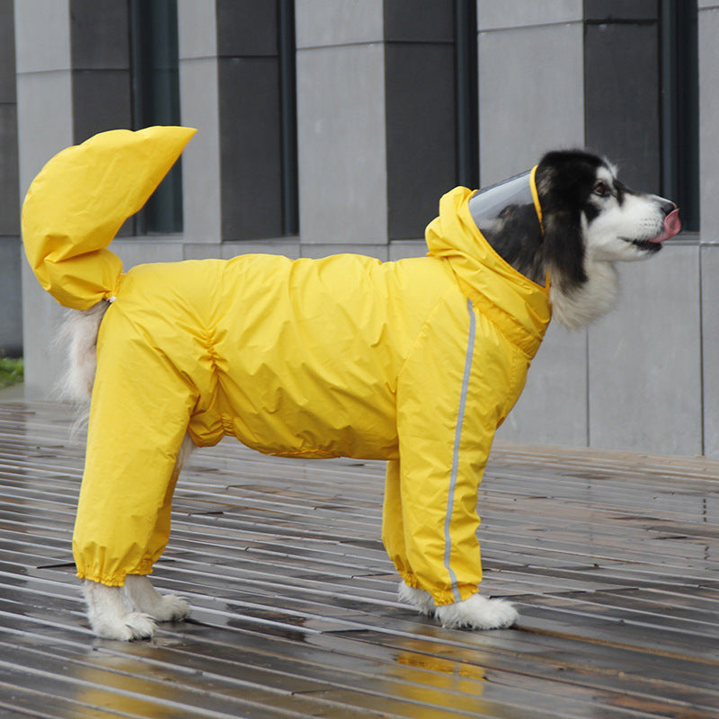 Full-Body Dog Raincoat with Tail Cover