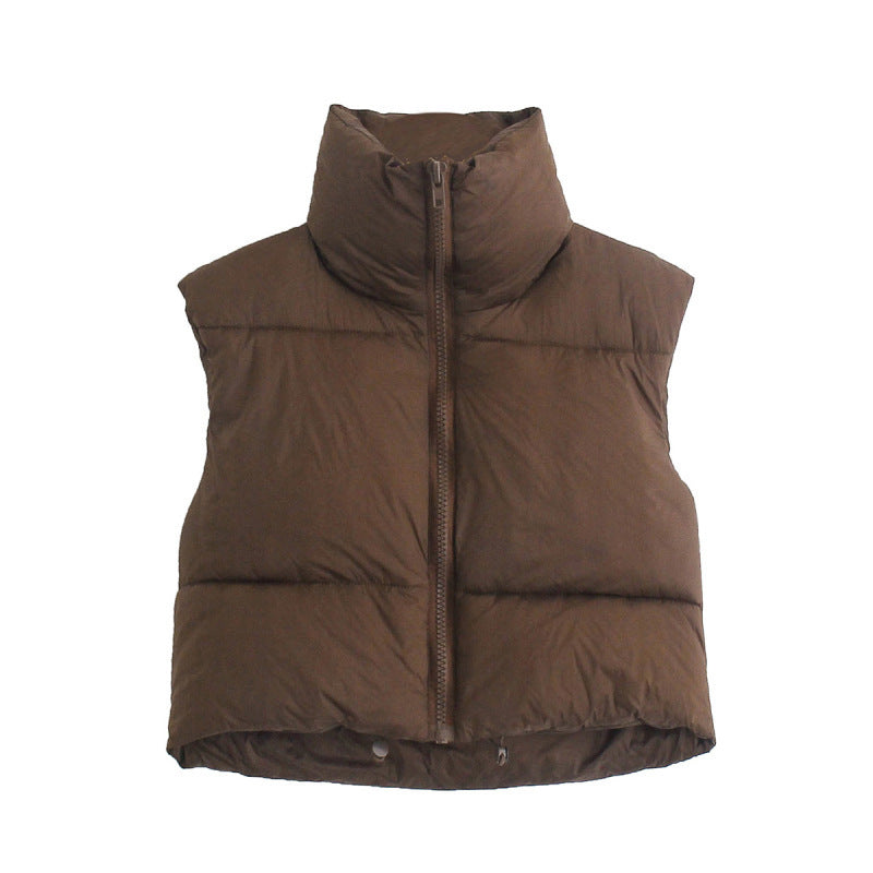 Women's cropped puffer vest – view 9