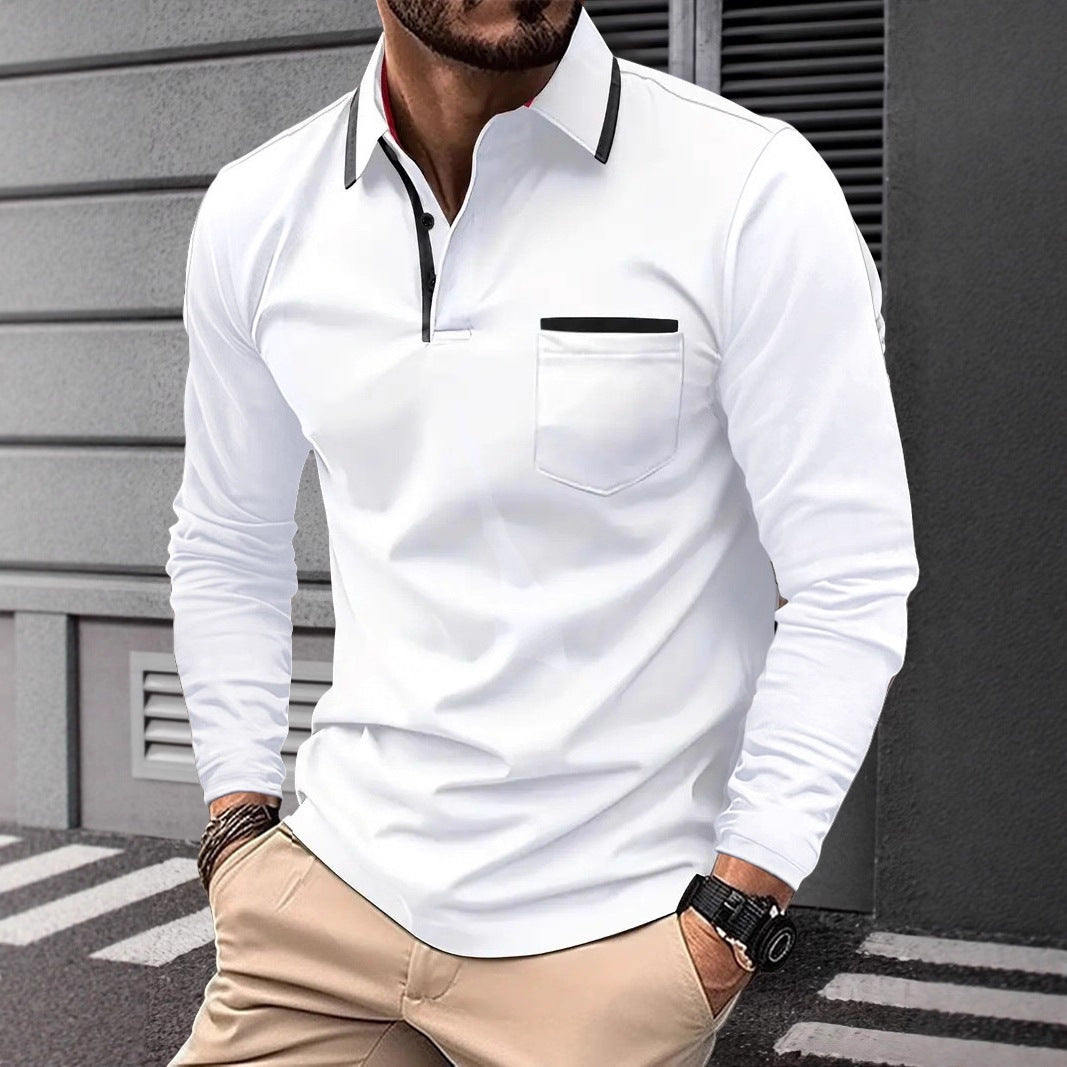 Men's Long Sleeve Polo Shirt with Pocket - view 6