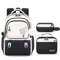 Black three-piece kids school backpack set