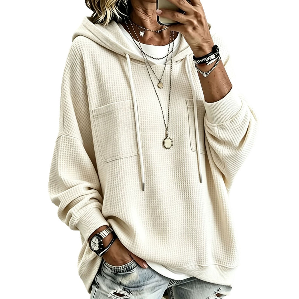 Women's Waffle-Knit Oversized Hoodie - view 5
