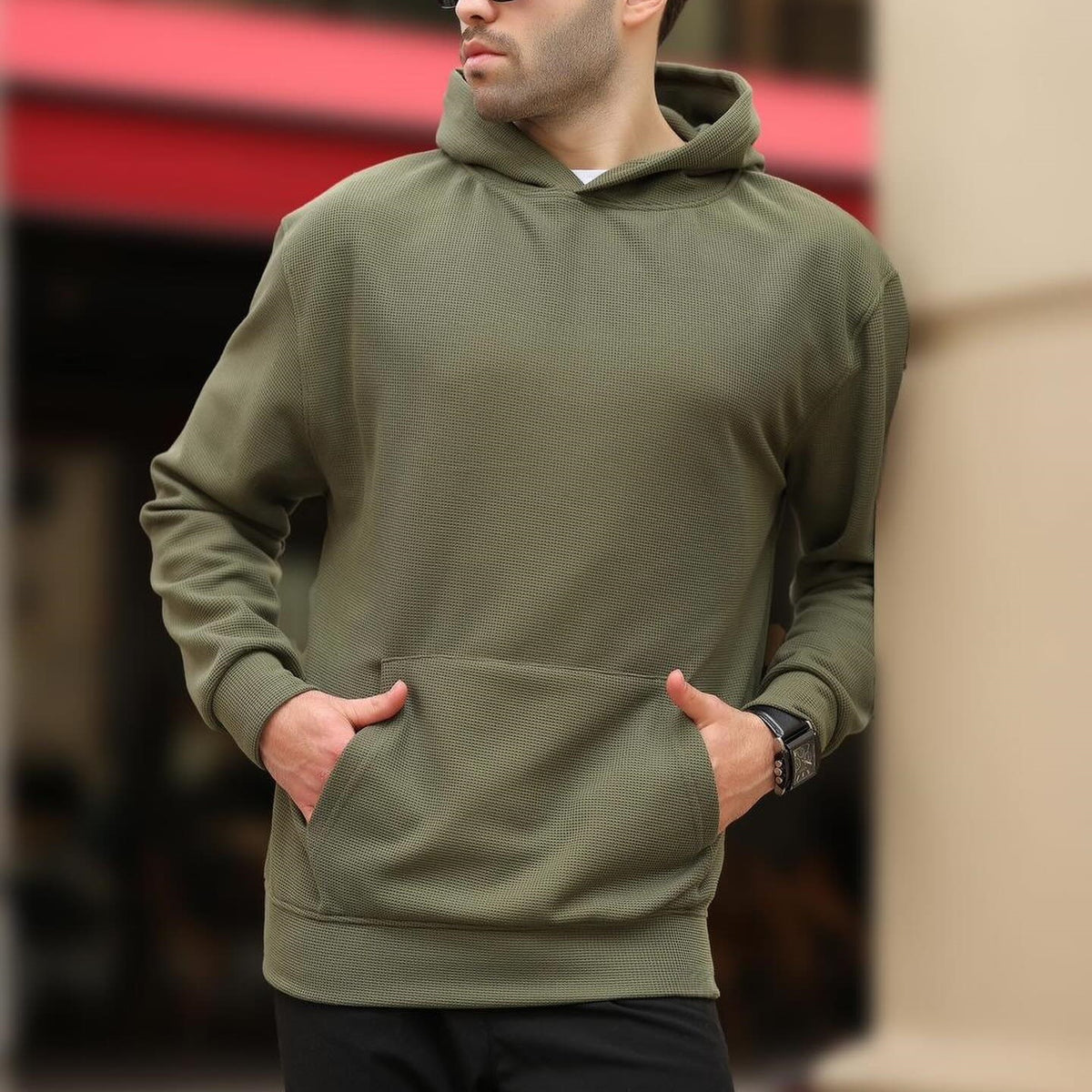 Men's Pullover Hoodie with Kangaroo Pocket - view 9