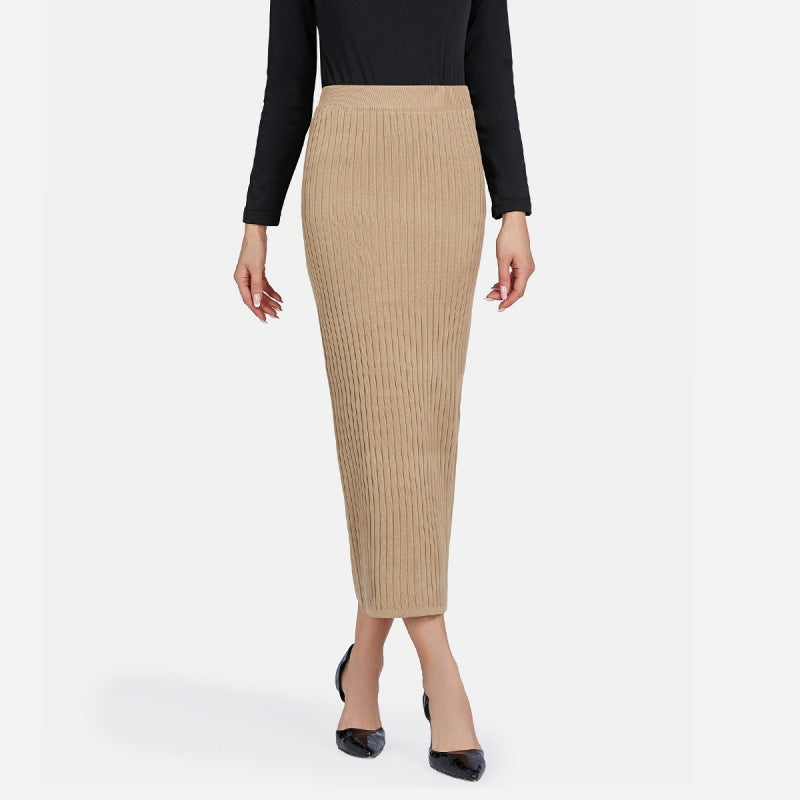 Women's Ribbed Knit Pencil Midi Skirt - view 10