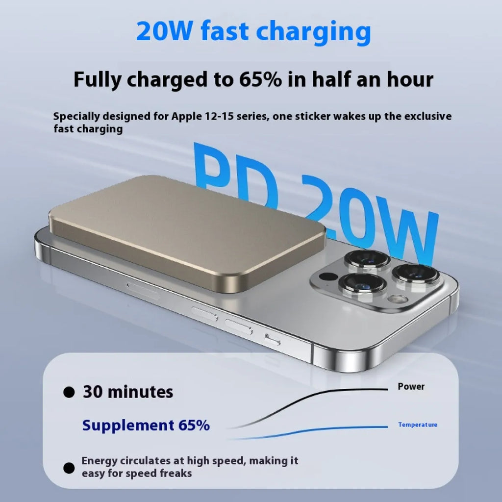 Magnetic wireless power bank for iPhone 18 Pro MagSafe