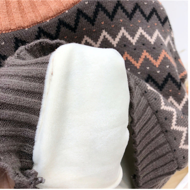 Kids' Zigzag Knit Sweater, Plush-Lined - view 5