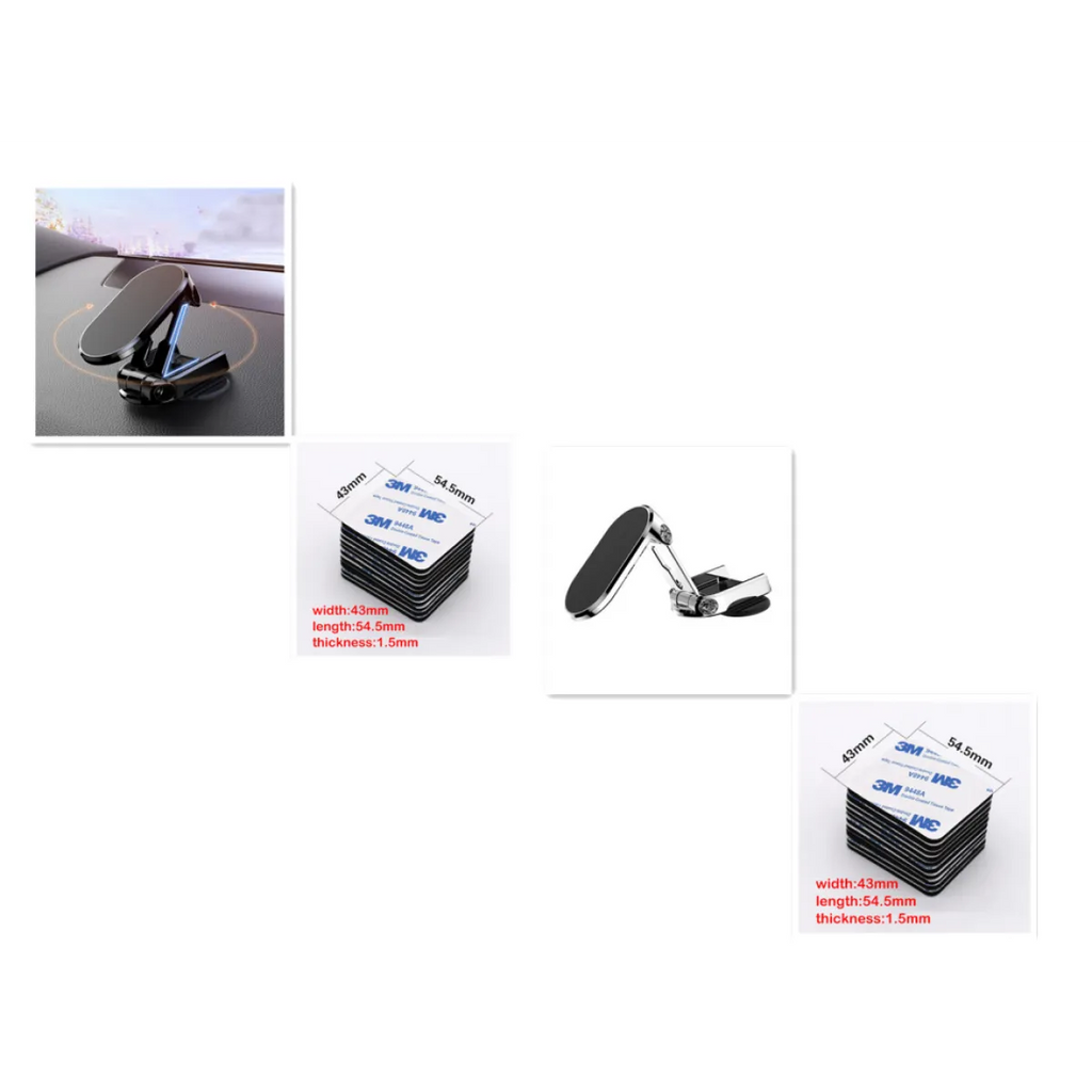 Magnetic foldable air vent car phone mount in black metal