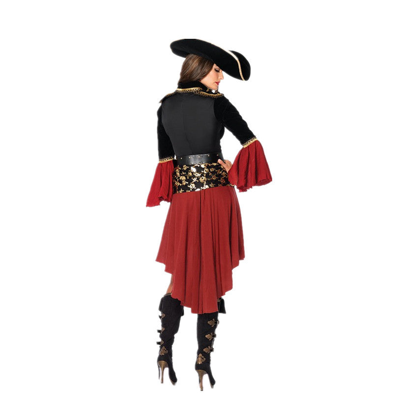 Women's red pirate Halloween costume – view 4