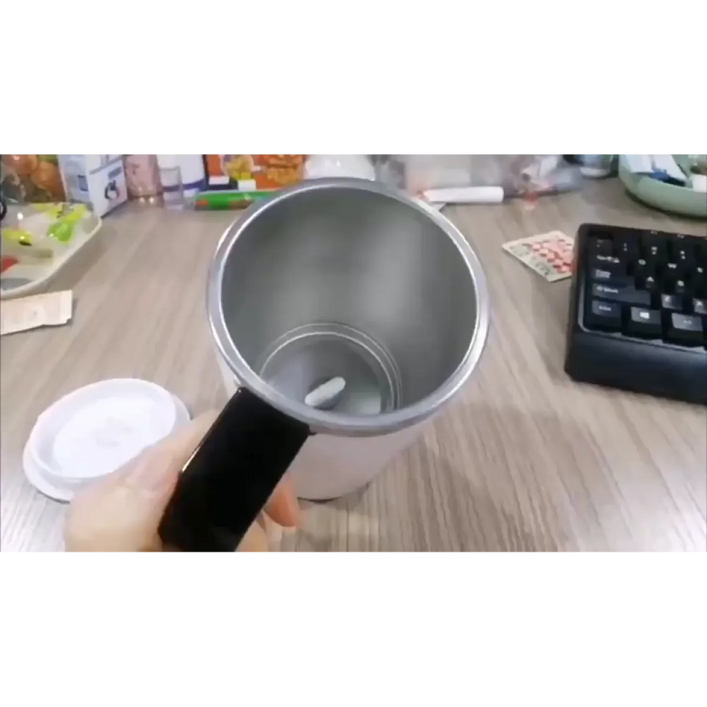 USB rechargeable magnetic self-stirring stainless coffee mug