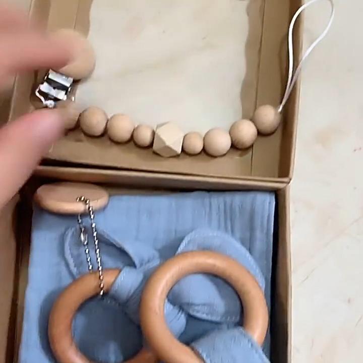 Baby Gift Set with Wooden Rattle 4
