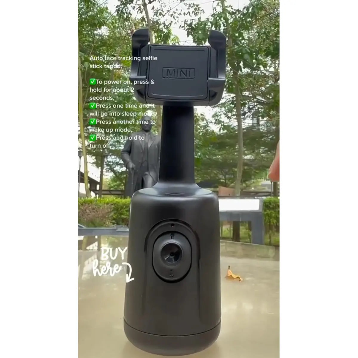 Compact 360 degree phone stabilizer folded