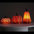 Crackle resin pumpkin LED candle lamp – view 1