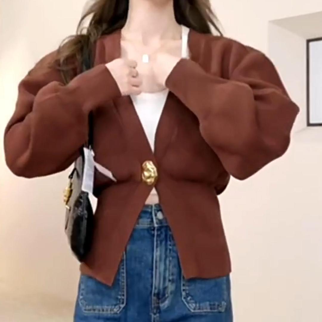 Women's V-Neck Button Cardigan – view 3